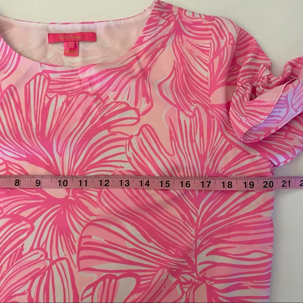 Lilly Pulitzer || Darlah Ruffle Sleeve Top Prosecco Pink Fronds Place Medium_5